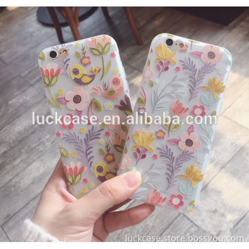 2016 Wholesale Summer Fresh Style Flower Ultra Slim Soft TPU Phone Case Cover For iPhone 5/5s/6s/6plus